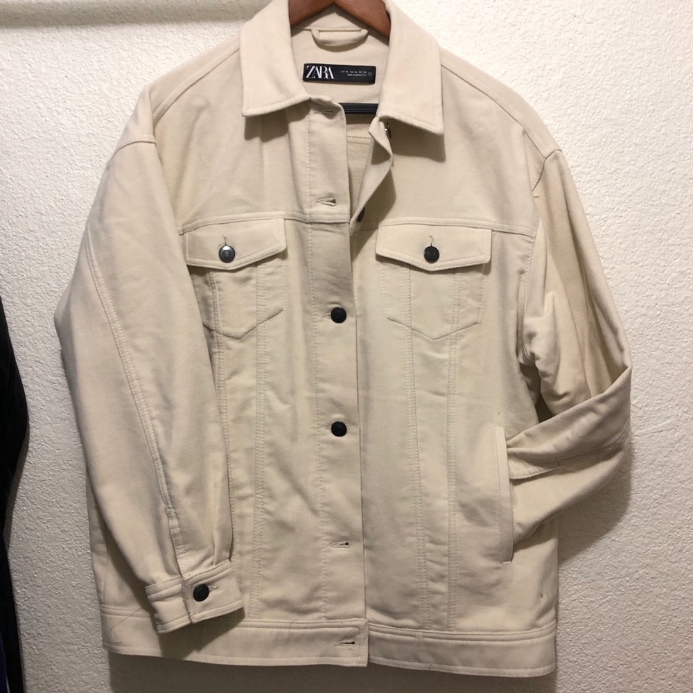 Zara Cream Ivory Oversized Jacket